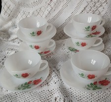 6 TASSES ARCOPAL ROSE ROUGE