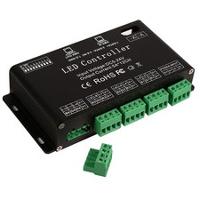 DC5V-24V 6 Channel RGB LED Controller DMX Decoder Driver Strip Module Black