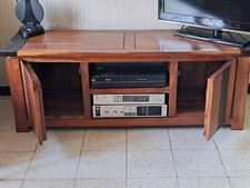 meuble TV bas,  bois massif