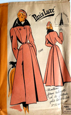 👉7059 Ancien PATRON PARIS LUXE VINTAGE FRENCH MANTEAU T44