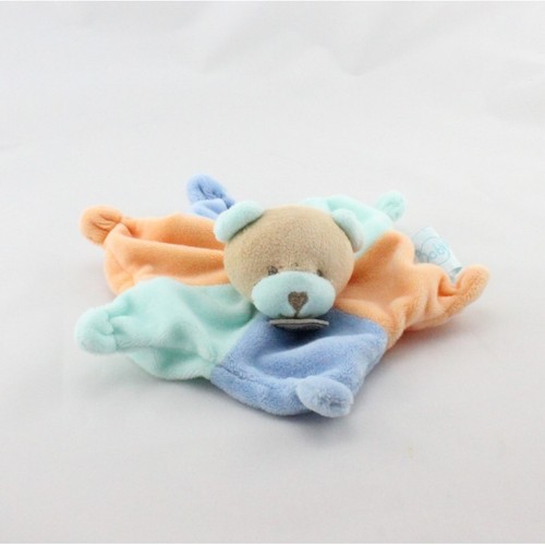 Doudou plat étoile ours - , bleu