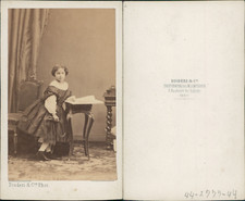 Disdéri, Paris, fillette à la corde à sauter Vintage CDV albumen carte de visite