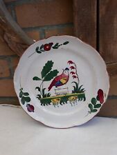 Assiette décorative Faïence de l’Est Décor à l’Oiseau Ancienne