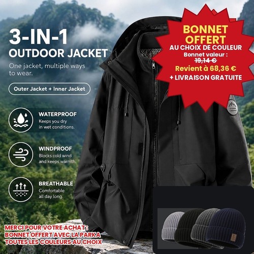 Parka homme imperméable 2en1 - imperméable,