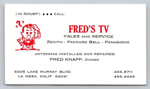 Vintage business card fred - business, fred's