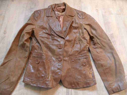 Veste rétro cuir marron - rétro,