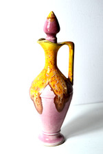 Ancien pichet à eau de vie de mirabelle, céramique émaillée,25 cm, très bon état