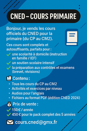 Cned cours primaire complet - primaire,