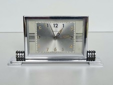 Réveil pendule Art-déco Bayard en métal nickelé ( fonctionne ) vers 1930