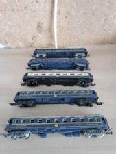 LIMA HO. VOITURE WAGONS LITS RESTAURANT. LOT DE 5. A REPARER POUR BASE. LOT 22