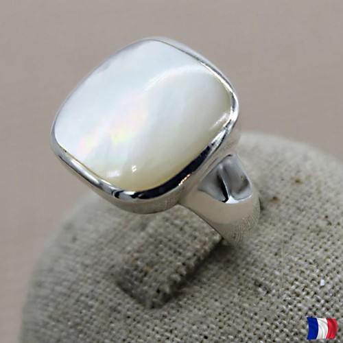 Anneau argent 925 - , nacre