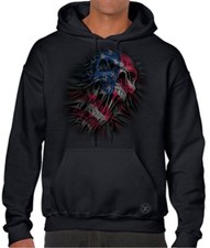 US FLAG SKULL Hooded Sweat