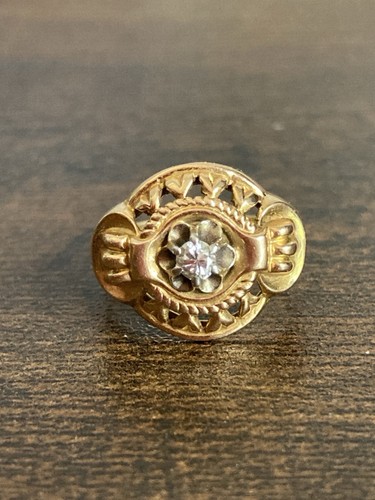 Bague rétro jaune 18k - or, et