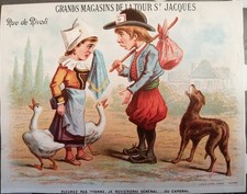 grand chromo calendrier 1881 grands magasins tour st Jacques  conscrit