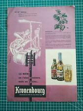 332 Publicité ancienne 1960 bière Kronenbourg dos électrophone Melovox