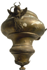 Lampe décor anges lustre veilleuse bronze votive église church lamp 19ème