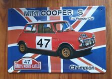 AUSTIN mini cooper Plaque métal relief 20 X 30 cm ♠ rallye monte carlo