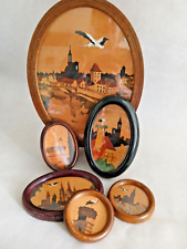 Lot de 6 cadres bois "Souvenir d'Alsace"