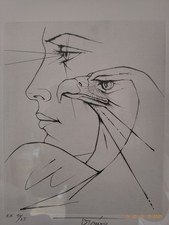 gravure originale de Pierre-Yves Trémois Visage à l'Aigle 1 N° 10/25