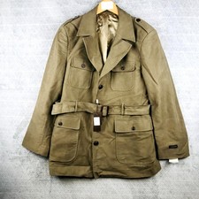 Torrente Veste Homme 54 Beige Fonce 100% Coton Boutons Safari Classique Neuf