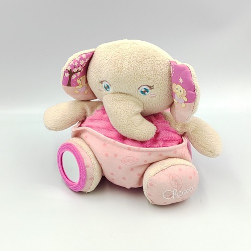 Doudou éléphant rose miroir
