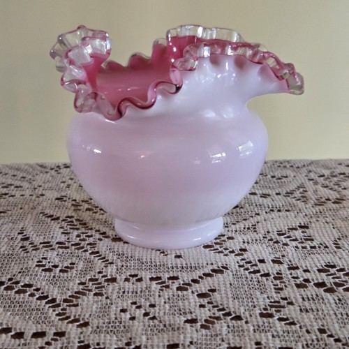 Vintage fenton glass vase - glass,