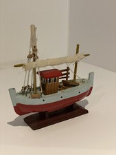 Maquette Bateau Chalutier Bois Ancienne