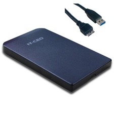 Boitier USB 3.0 NOIR pour disque dur externe 2,5" SATA -compatible USB 2 IT-CEO