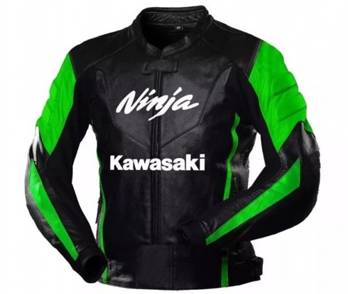 Veste cuir moto kawasaki - en,