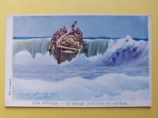 CPA ILLUSTRATION L. HAFFNER Côte d'AFRIQUE Le Passage de la BARRE en SURF-BOAT