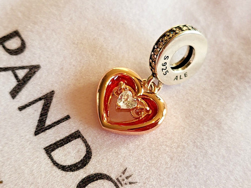 Charm pandora double cœur - pandora, et