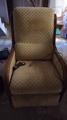 Fauteuil beige tissu - , motif