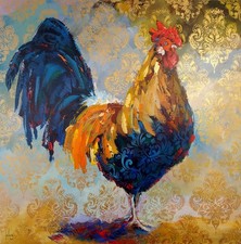 Coq 80cmx80cm toile - 80cmx80cm,