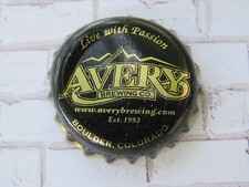 Bière Bouteille Couronne Casquette Avery Brassage ~ Live Avec Passion ~ Roche ,