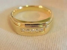 2.50Ct Coupe Ronde Moissanite Mariage Homme Engagement Bague 14k Jaune Plaqué Or