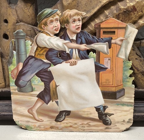 Kids selling newspapers - selling,