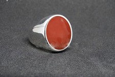 Bague pour homme chevalière ovale en argent massif 925, pierre précieuse...