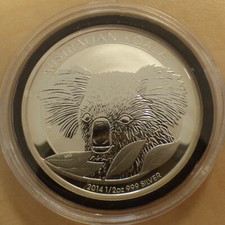 Australia 50 cents Koala 2014 silver 99.9% 1/2 oz silver coin, in capsule