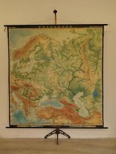 Europe De L'Est Allemagne Pologne Russie Ural Turquie 1954 Schul-Wandkarte