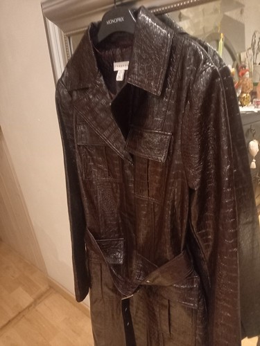 Manteau trench cuir femme - manteau, en