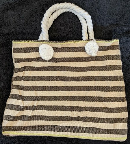 Echo large canvas striped tote - large,