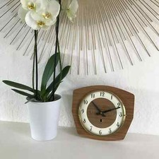 19 ⚜️ Ancienne Pendule Horloge Murale Mécanique Formica Vintage Fonctionne