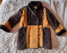 Manteau vintage en croûte De Porc peau retournée taille 40 couleur Marron Orange