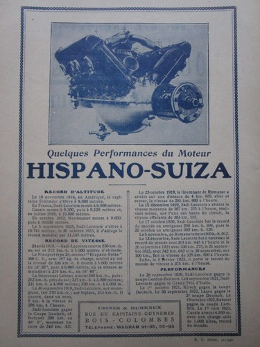 1924 pub hispano suiza - hispano-suiza, moteur
