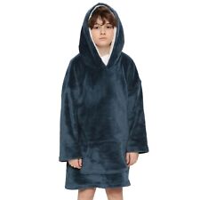 Enfants Filles Garçons Super Doux Chaud Polaire Très Grand Capuche Marine Drap