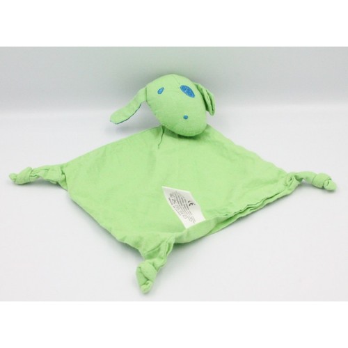 Doudou plat chien vert bleu