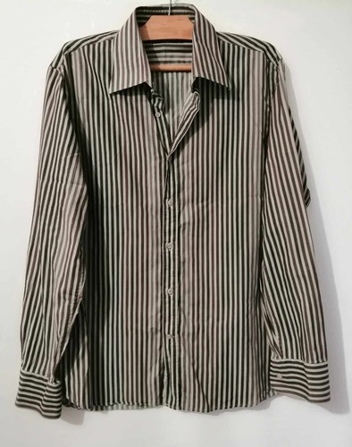 Chemise grise rayures coton - à,
