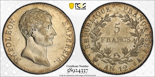 Napoléon francs an12 paris - an12,