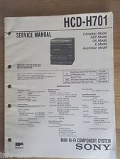 Schema SONY - Service Manual Mini Hifi Component System HCD-H701 HCDH701