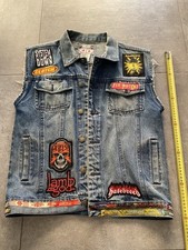 Veste denim battle jacket rock heavy hard taille M patchs excellent rare vintage